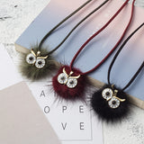 Pompom Owl Necklace