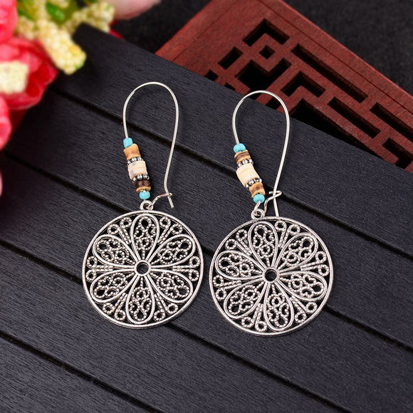 Round Carved Earring