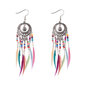 Colourful Feather Earring