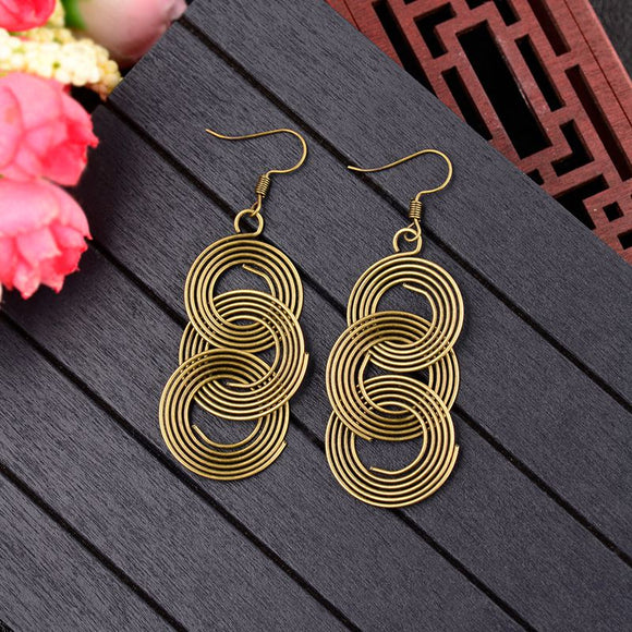 Gold Round Earring